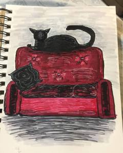 Anti-Social Black Cat Illustration